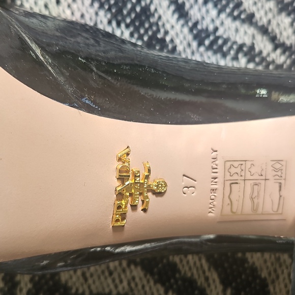 PRADA Women's Black Peep Toe Shoes - Picture 10 of 12